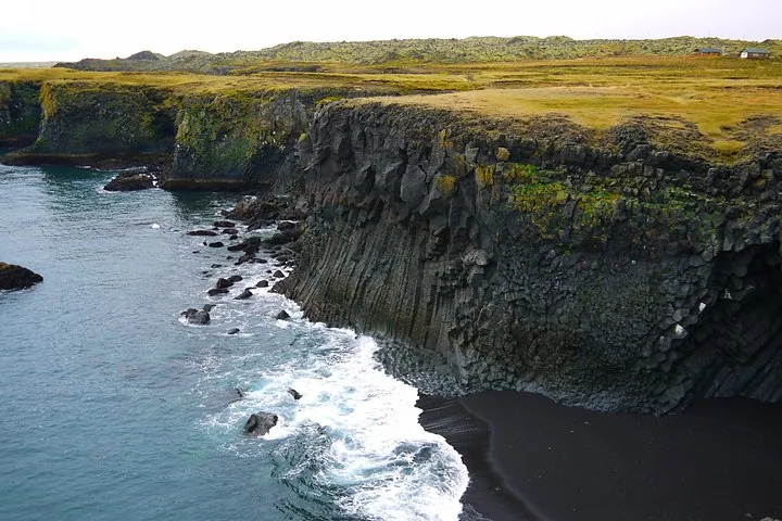 Basalt columns and black sand beach at Arnarstapi, Iceland